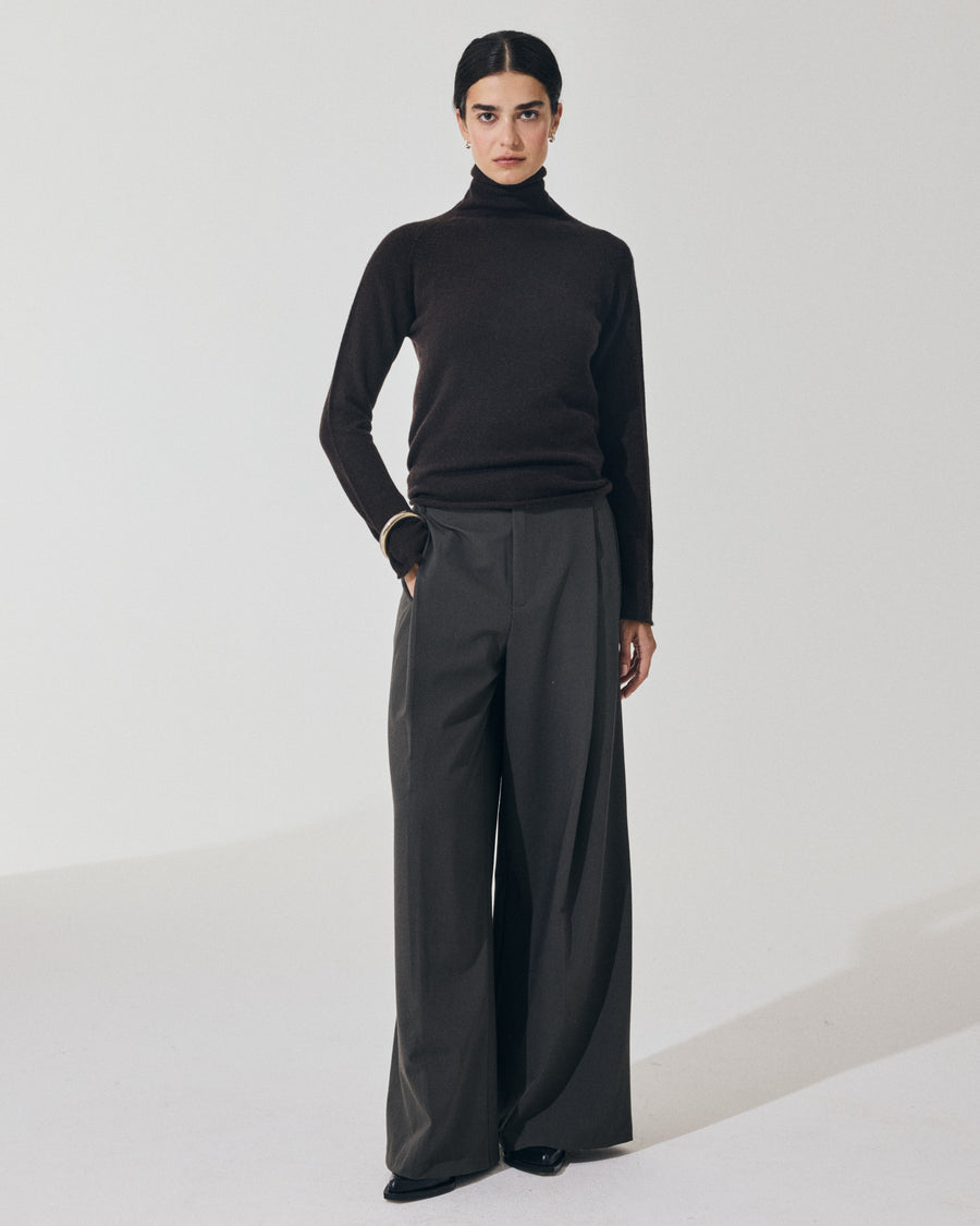 Scaglione TURTLE NECK RAGLAN SEAMLESS HYBRID CASHMERE EBANO Sconto di tempo limitato