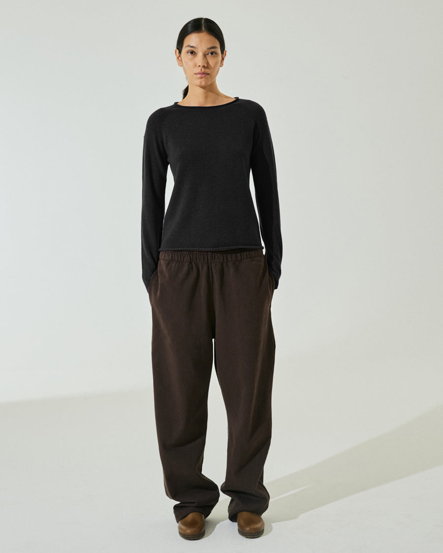Scaglione ROUND NECK RAGLAN SEAMLESS HYBRID CASHMERE BLACK Vendite stagionali