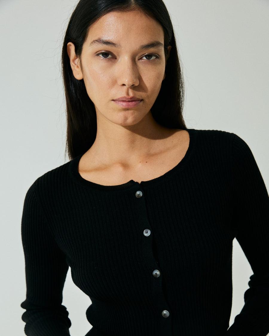 Scaglione CARDIGAN CROP COSTINA FINELUX BLACK Offerta natalizia