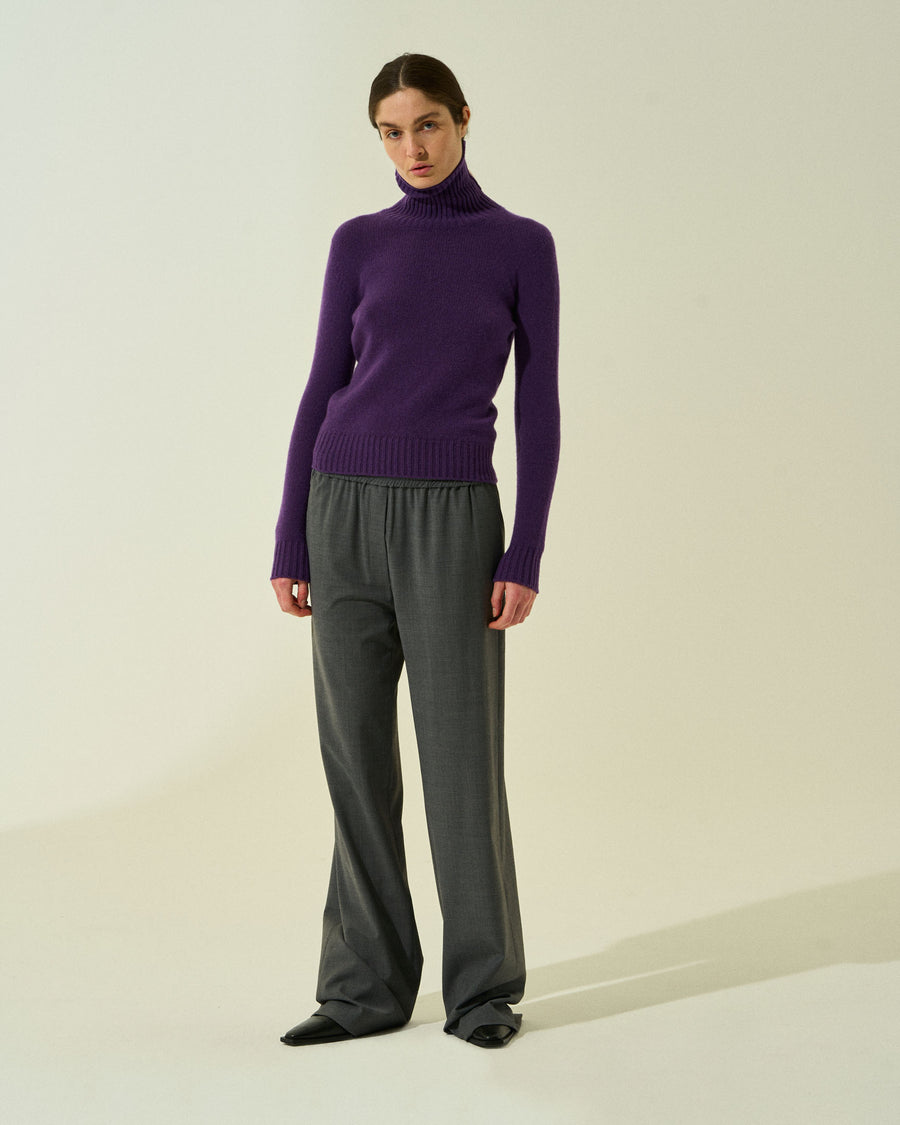 Scaglione TURTLE NECK SOFT HYBRID CASHMERE PURPLE Offerta San Valentino