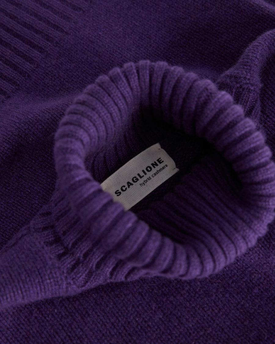 Scaglione TURTLE NECK SOFT HYBRID CASHMERE PURPLE Offerta San Valentino