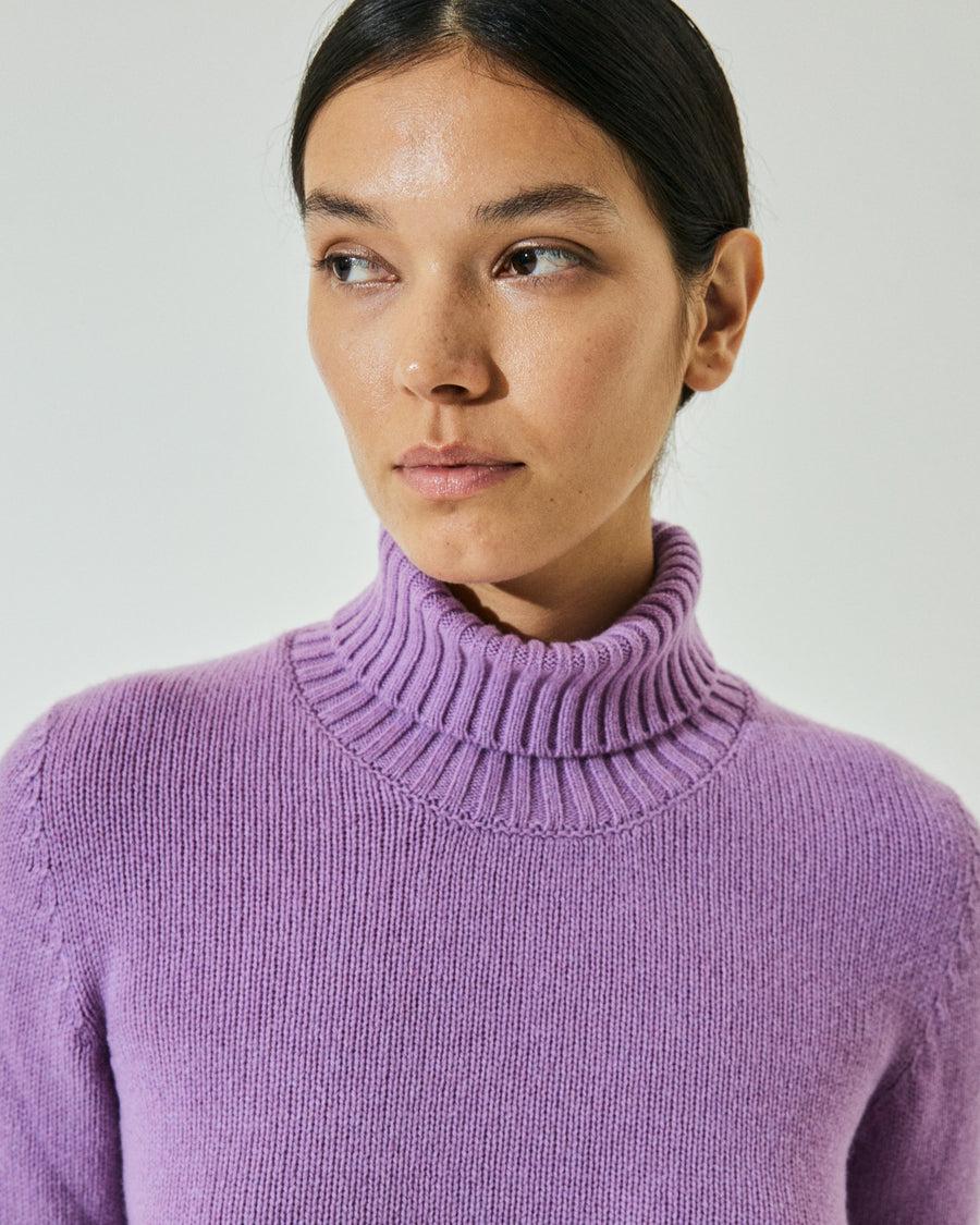 Scaglione TURTLE NECK SOFT HYBRID CASHMERE LILAC Offerta Anniversario