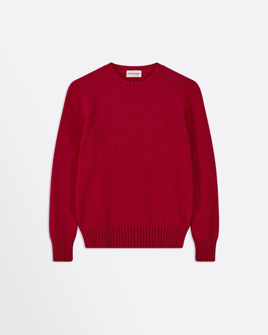 Scaglione ROUND NECK SOFT HYBRID CASHMERE RED Smaltimento dello stoccaggio
