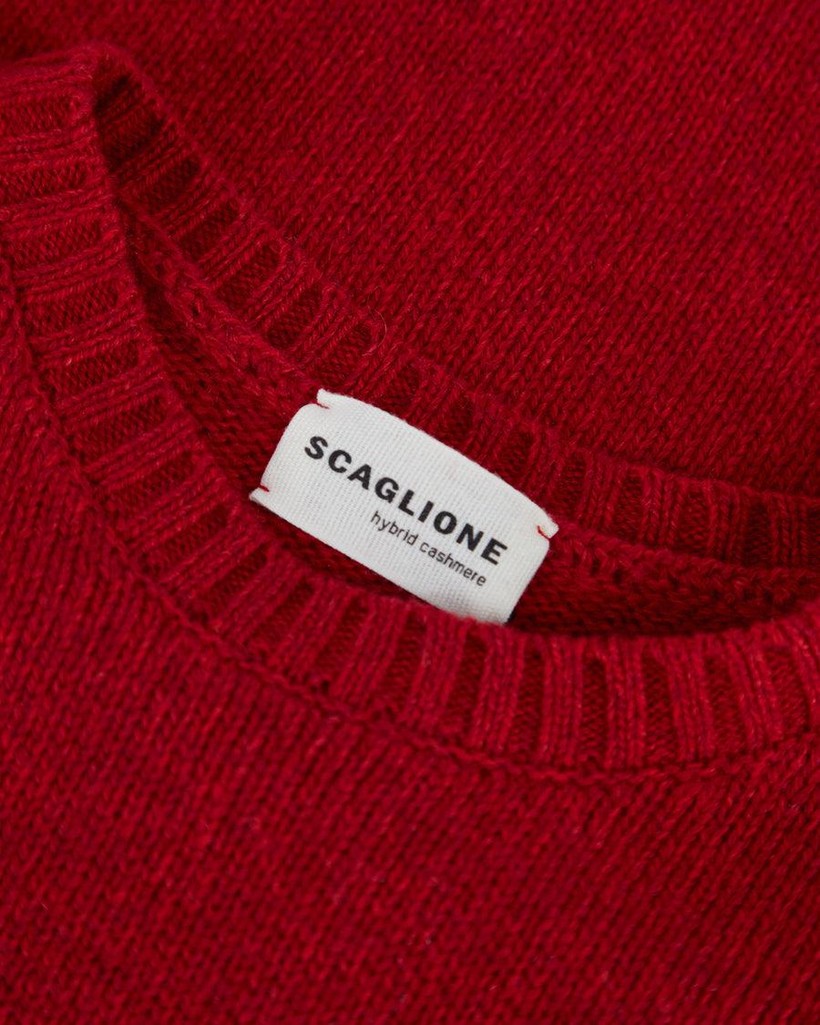 Scaglione ROUND NECK SOFT HYBRID CASHMERE RED Smaltimento dello stoccaggio
