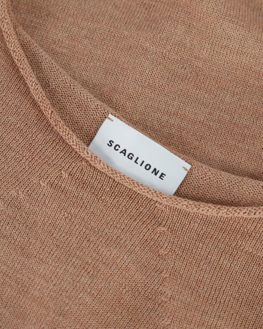 Scaglione BOAT NECK SEAMLESS MERINO CARAMEL Lightning offer