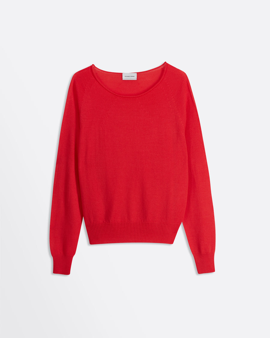 Scaglione BOAT NECK SEAMLESS MERINO CORAL