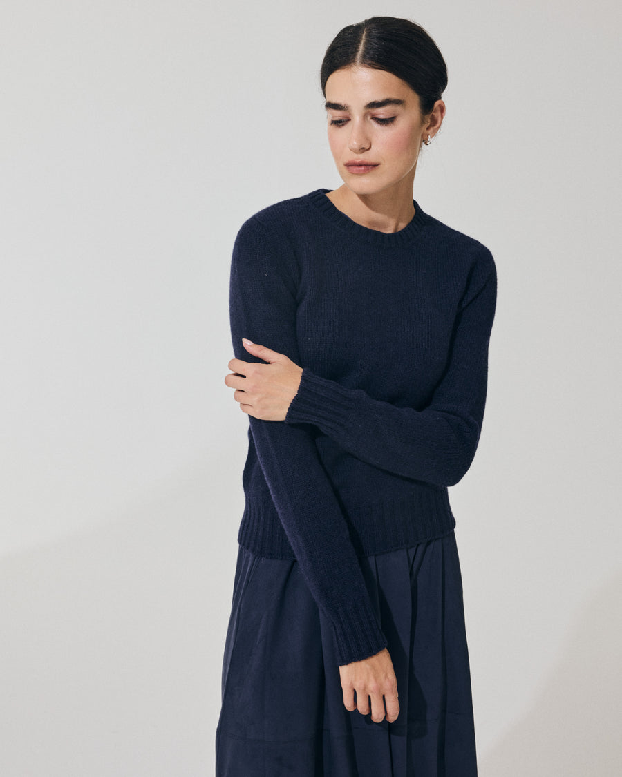 Scaglione ROUND NECK SOFT HYBRID CASHMERE NAVY Comprane uno, ottenene uno gratis