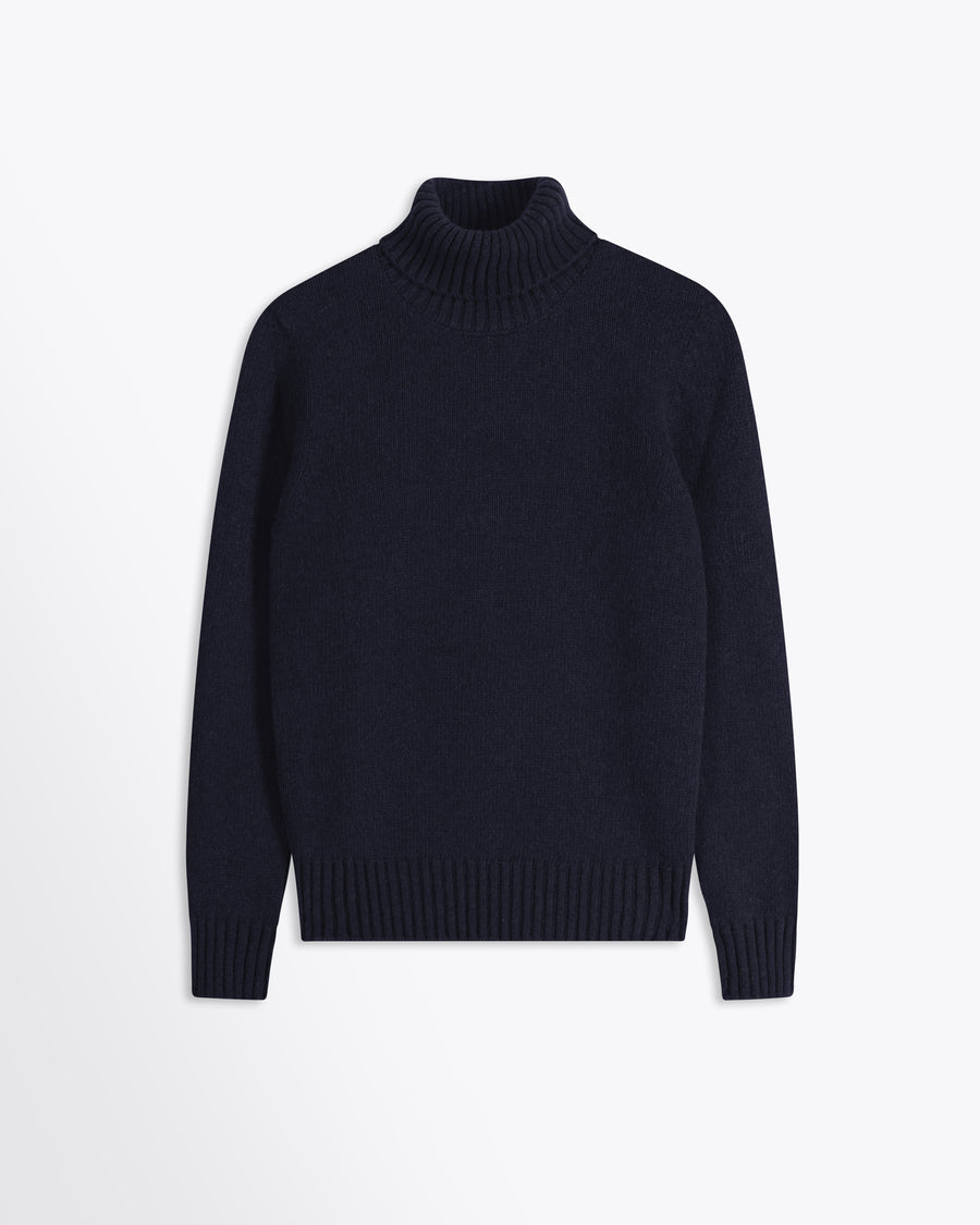 Scaglione TURTLE NECK SOFT HYBRID CASHMERE NAVY Enormi risparmi