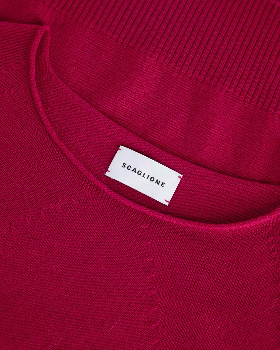 Scaglione BOAT NECK SEAMLESS MERINO MAGENTA Latest stili