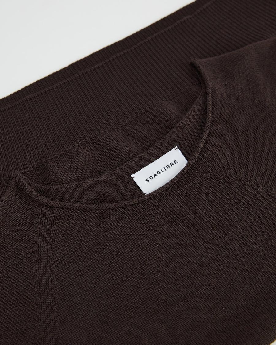 Scaglione BOAT NECK SEAMLESS MERINO EBANO Promozione temporanea