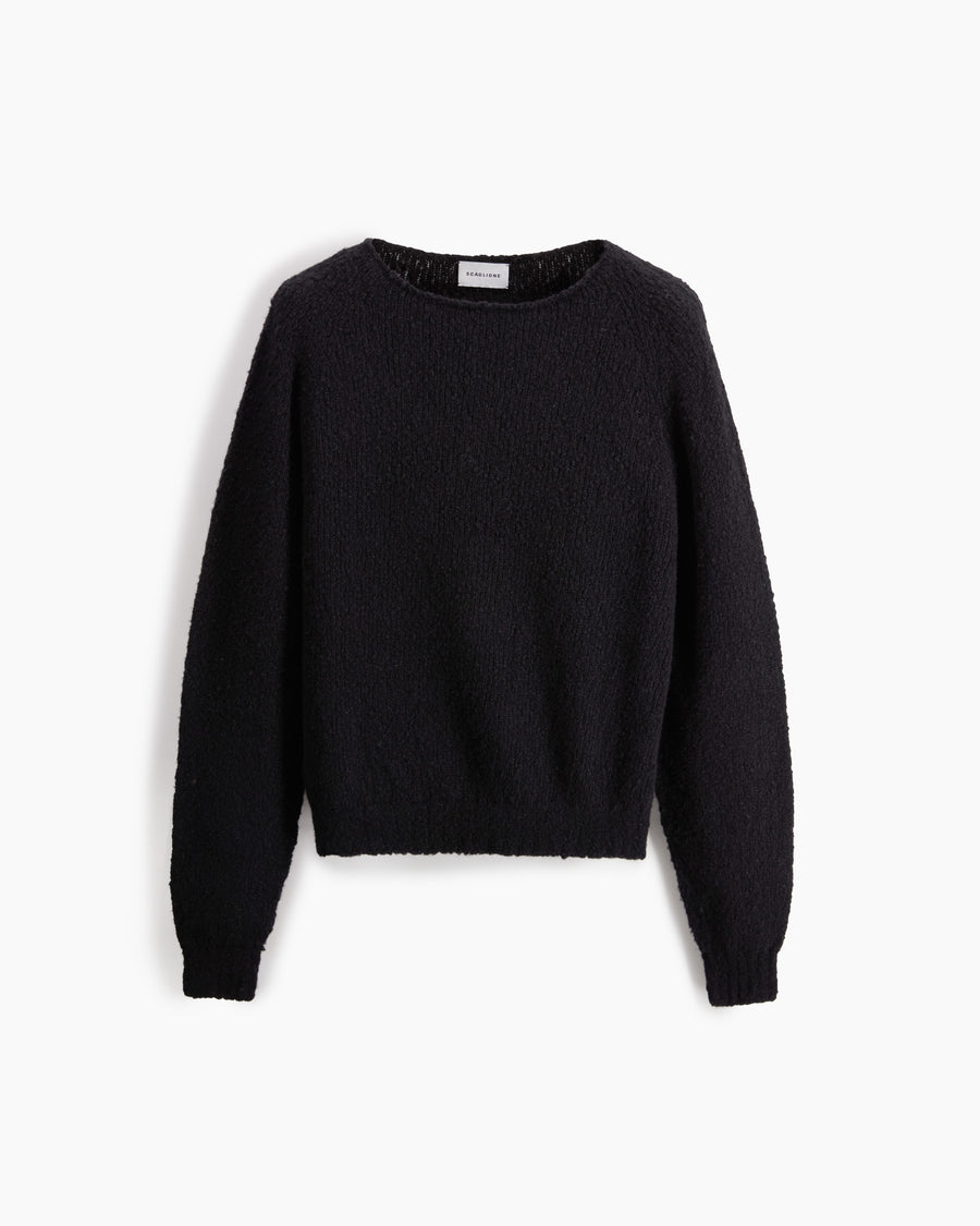 Scaglione BOAT SEAMLESS PUFFED CASHMERE BLACK Fino al 65% di sconto