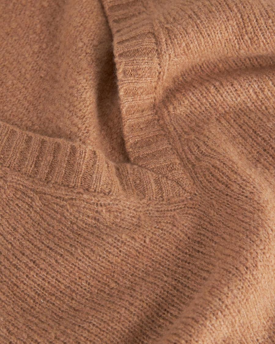 Scaglione V NECK OVER PUFFED CASHMERE CAMEL Sostegno trimestrale