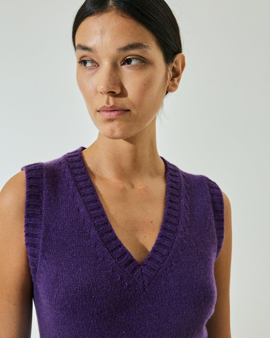 Scaglione GILET SOFT HYBRID CASHMERE PURPLE Sconti questo mese