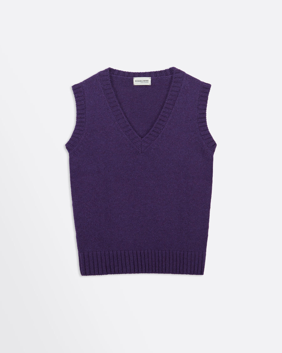 Scaglione GILET SOFT HYBRID CASHMERE PURPLE Sconti questo mese