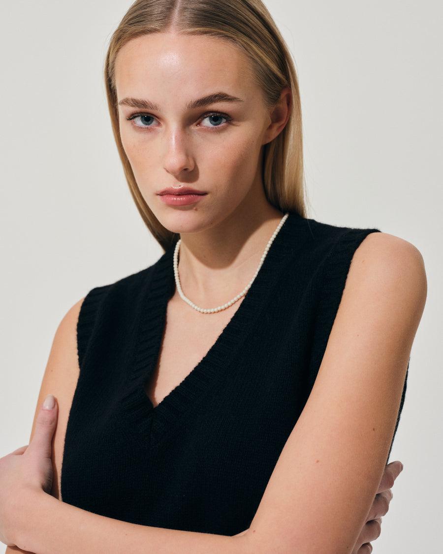 Scaglione GILET SOFT HYBRID CASHMERE BLACK Italy
