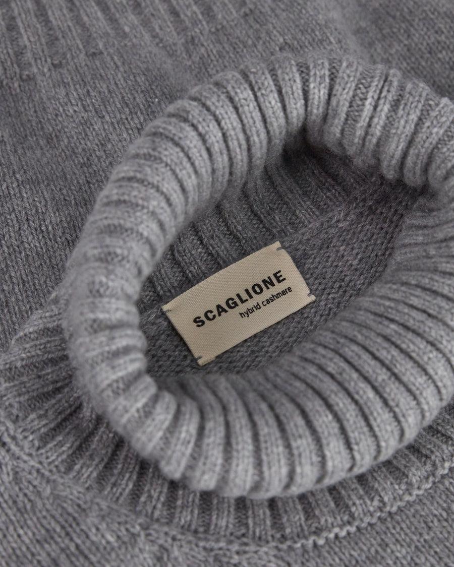 Scaglione TURTLE NECK SOFT HYBRD CASHMERE GREY Offerta