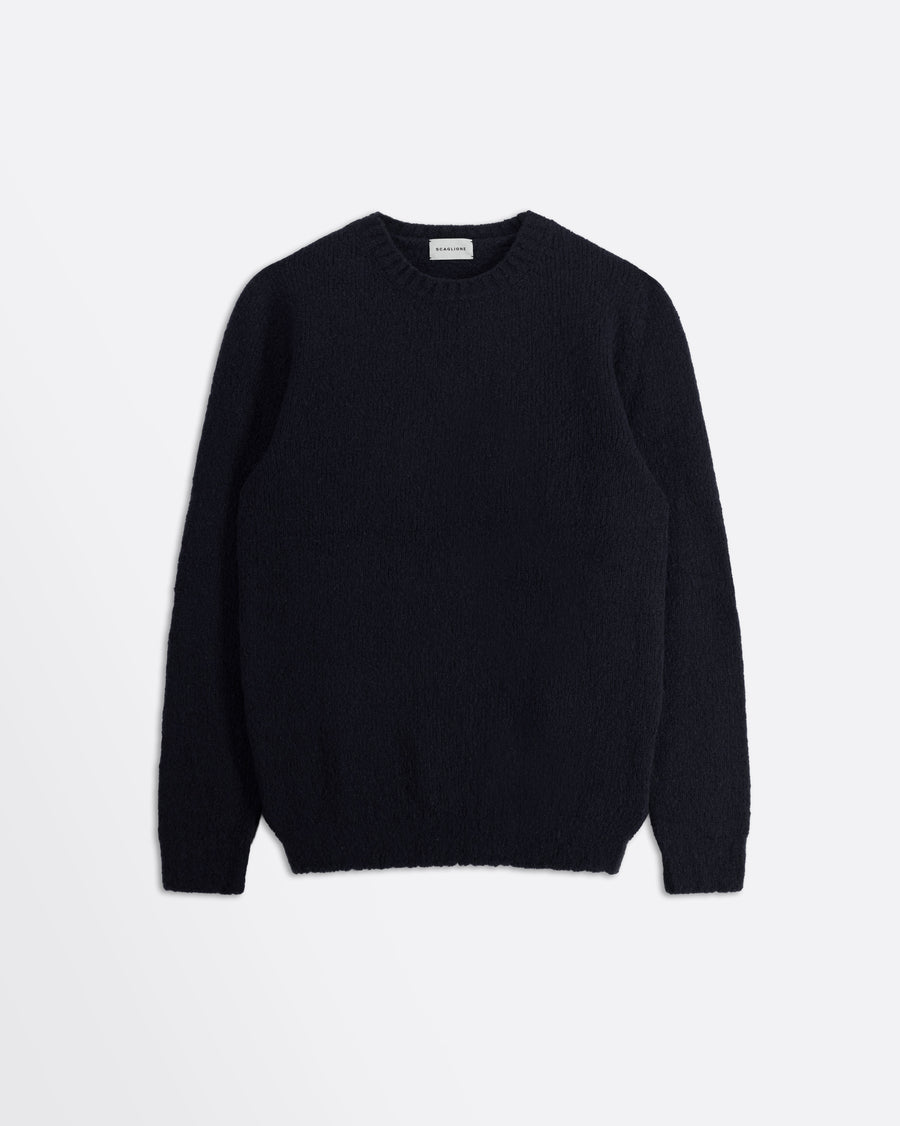Scaglione ROUND NECK SEAMLESS PUFFED CASHMERE BLACK Vendita calda