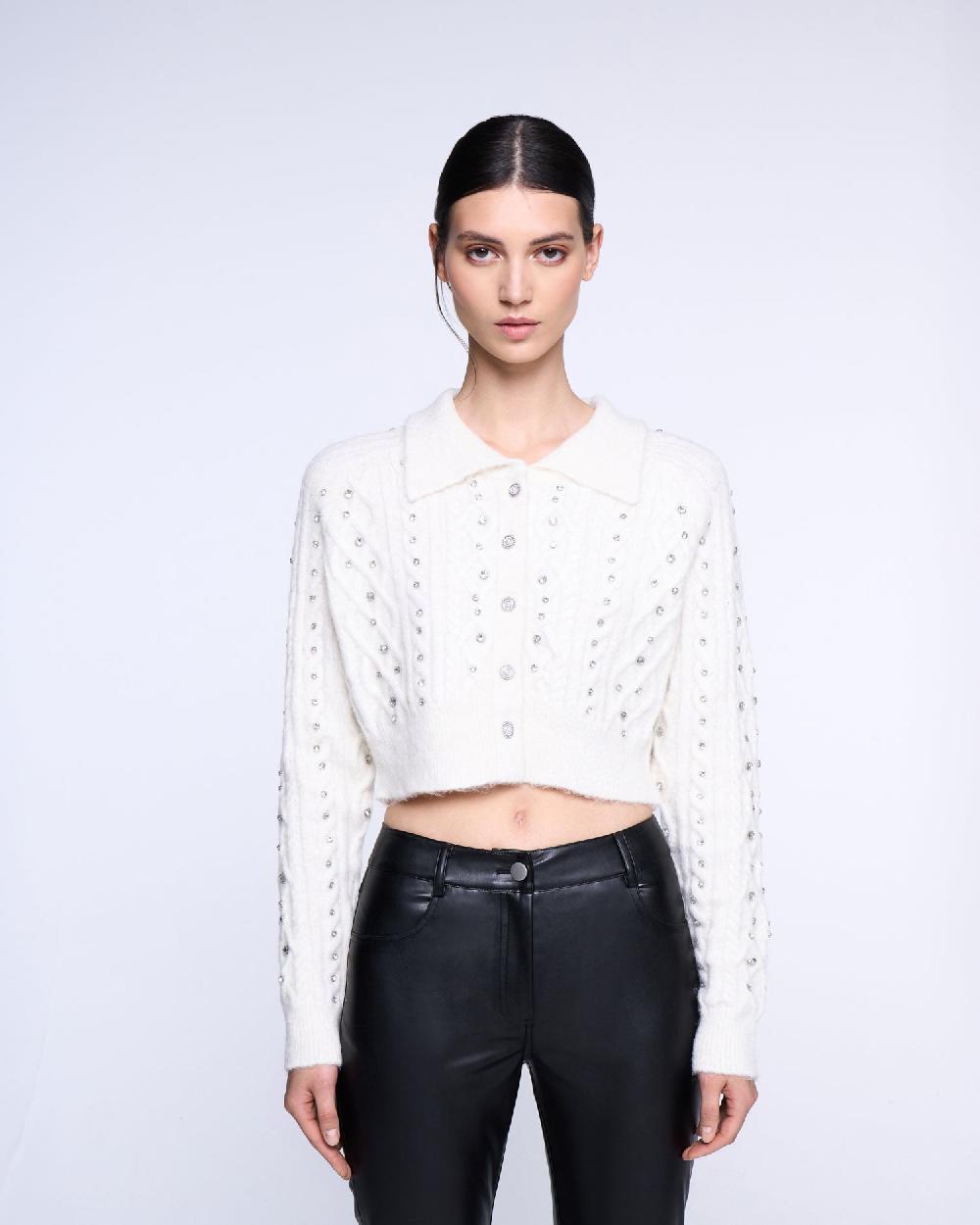 Silvian Heach Cardigan crop con strass Sostegno trimestrale