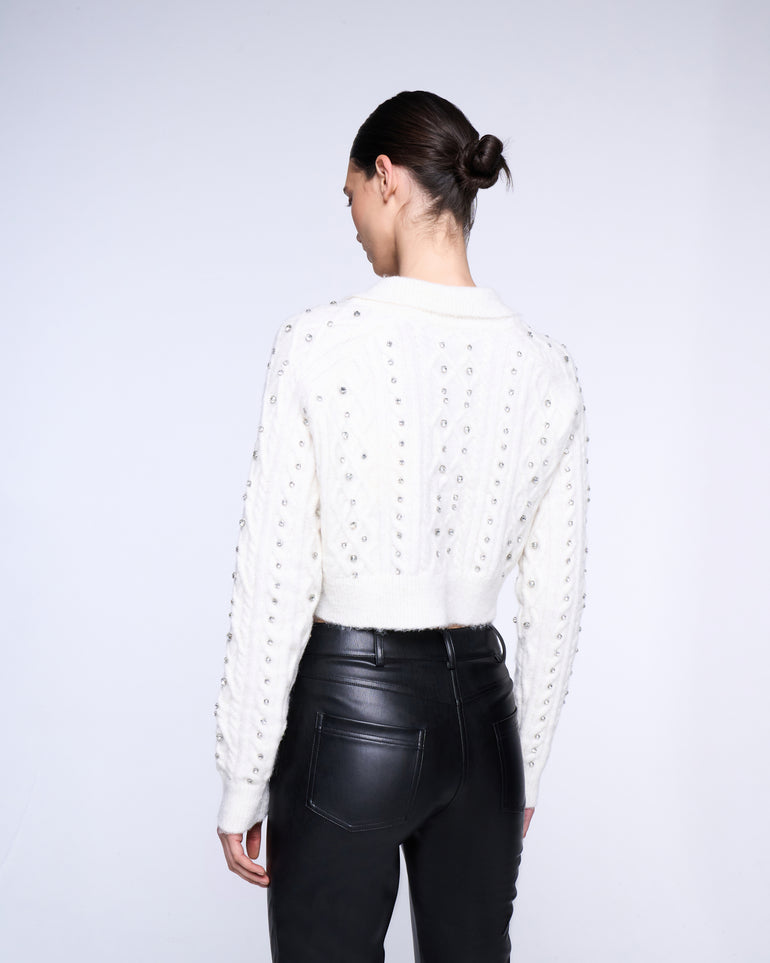 Silvian Heach Cardigan crop con strass Sostegno trimestrale