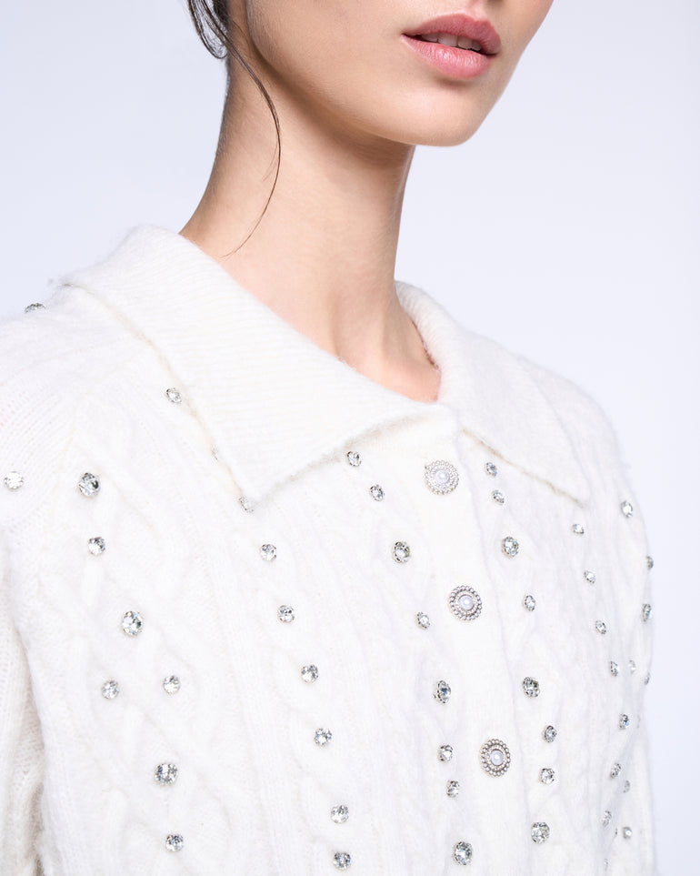 Silvian Heach Cardigan crop con strass Sostegno trimestrale
