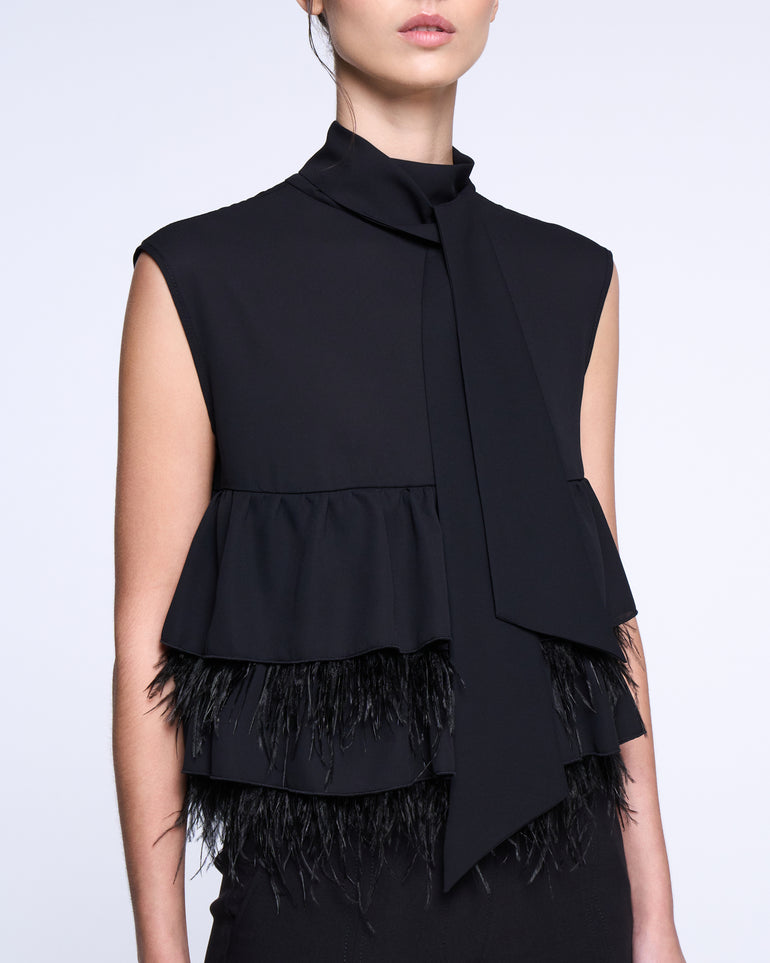 Silvian Heach Blusa con balze e piume Sconti questo mese