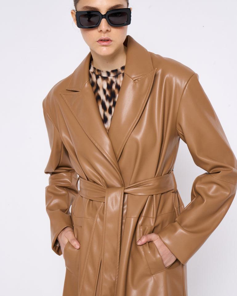 Silvian Heach Giacca lunga in ecopelle Discount Store per i nuovi prodotti