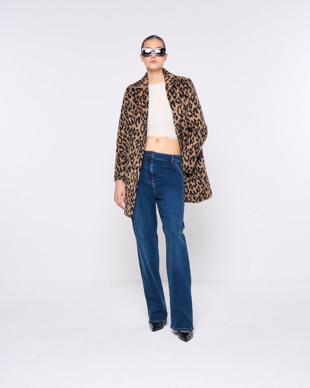 Silvian Heach Cappotto monopetto leopardato Enormi sconti