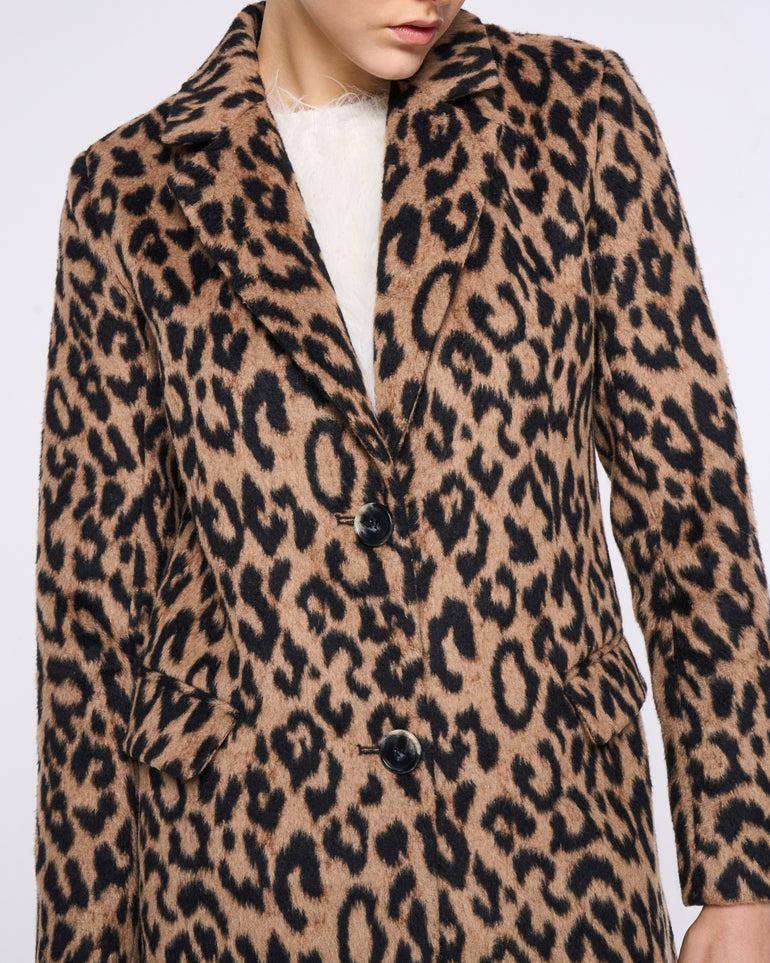 Silvian Heach Cappotto monopetto leopardato Enormi sconti