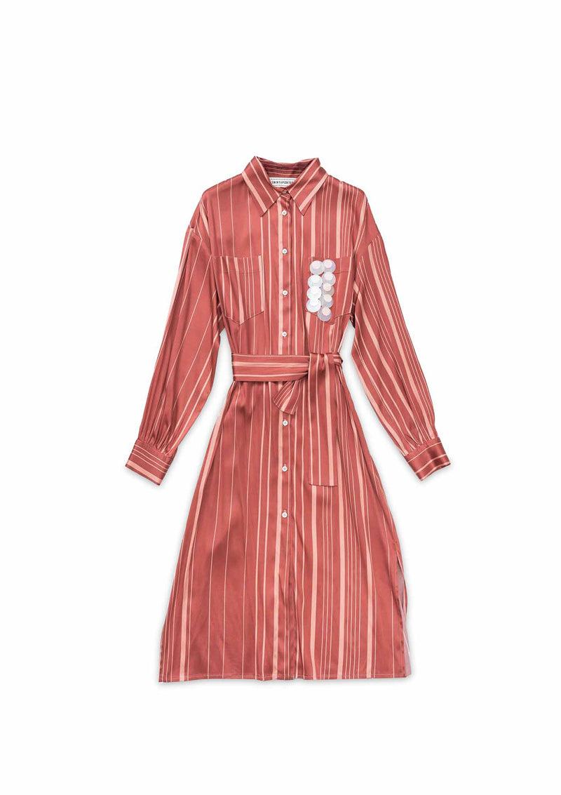 Shirtaporter CHEMISIER MIDI STAMPATO CON TASCA GIOIELLO Acquista Ora