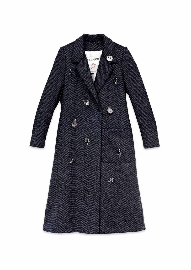 Shirtaporter CAPPOTTO MONOPT CON RICAMI Saldi Di Fabbrica