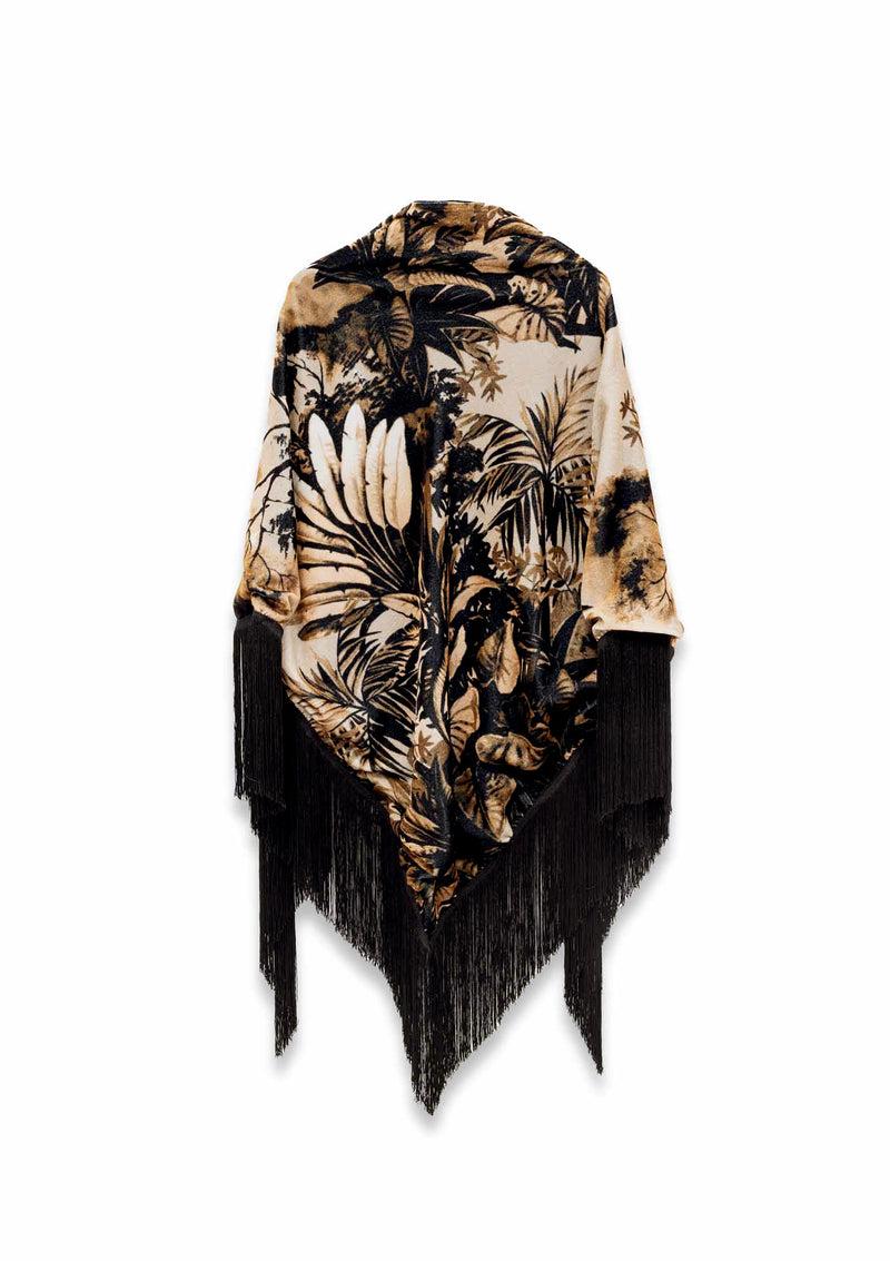 Shirtaporter SCIALLE IN VELLUTO CON FRANGE In Linea