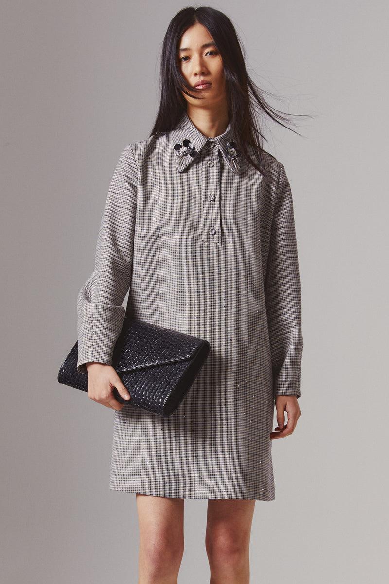 Shirtaporter Abito a Trapezio con Ricamo Fino Al -60%