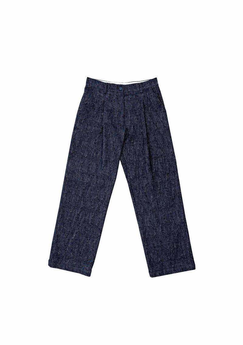 Shirtaporter PANTALONI AMPI IN DENIM JACQUARD Sconto
