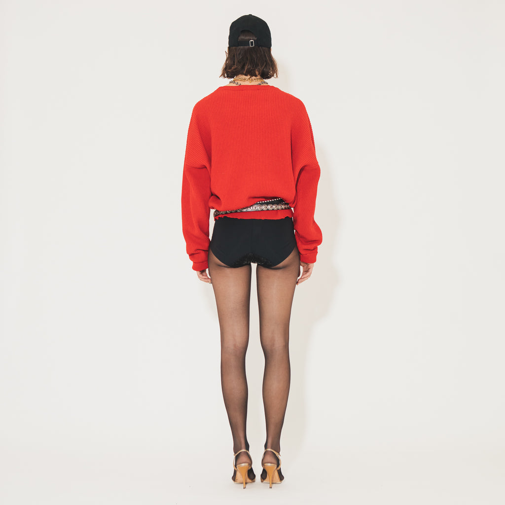 Sveta Milano Maglione girocollo Lilith rosso in misto cashmere Offerta settimanale