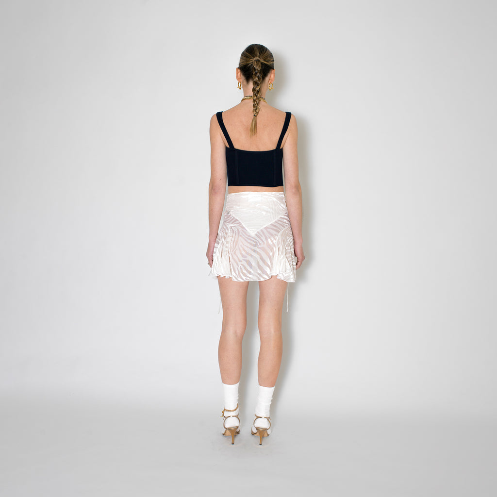 Sveta Milano Minigonna Mary in velluto bianco Fino al 50% di sconto