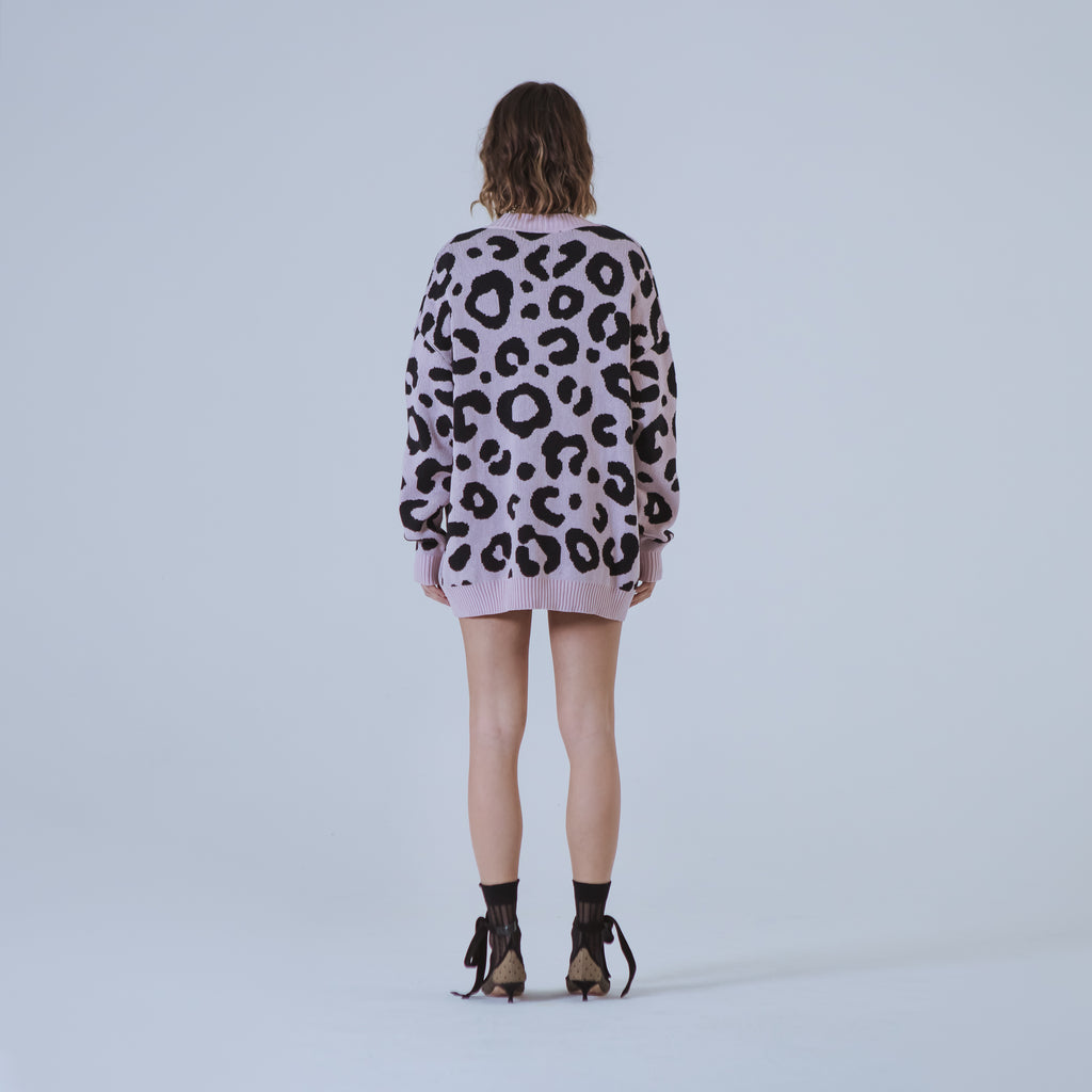 Sveta Milano Cardigan lungo jacquard Georgia in rosa e nero Fino al 55% di sconto