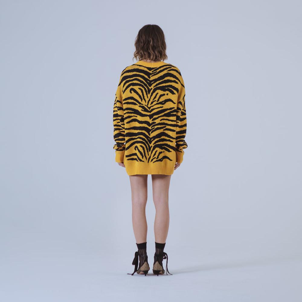 Sveta Milano Cardigan lungo jacquard Georgia in giallo e nero Super sconto