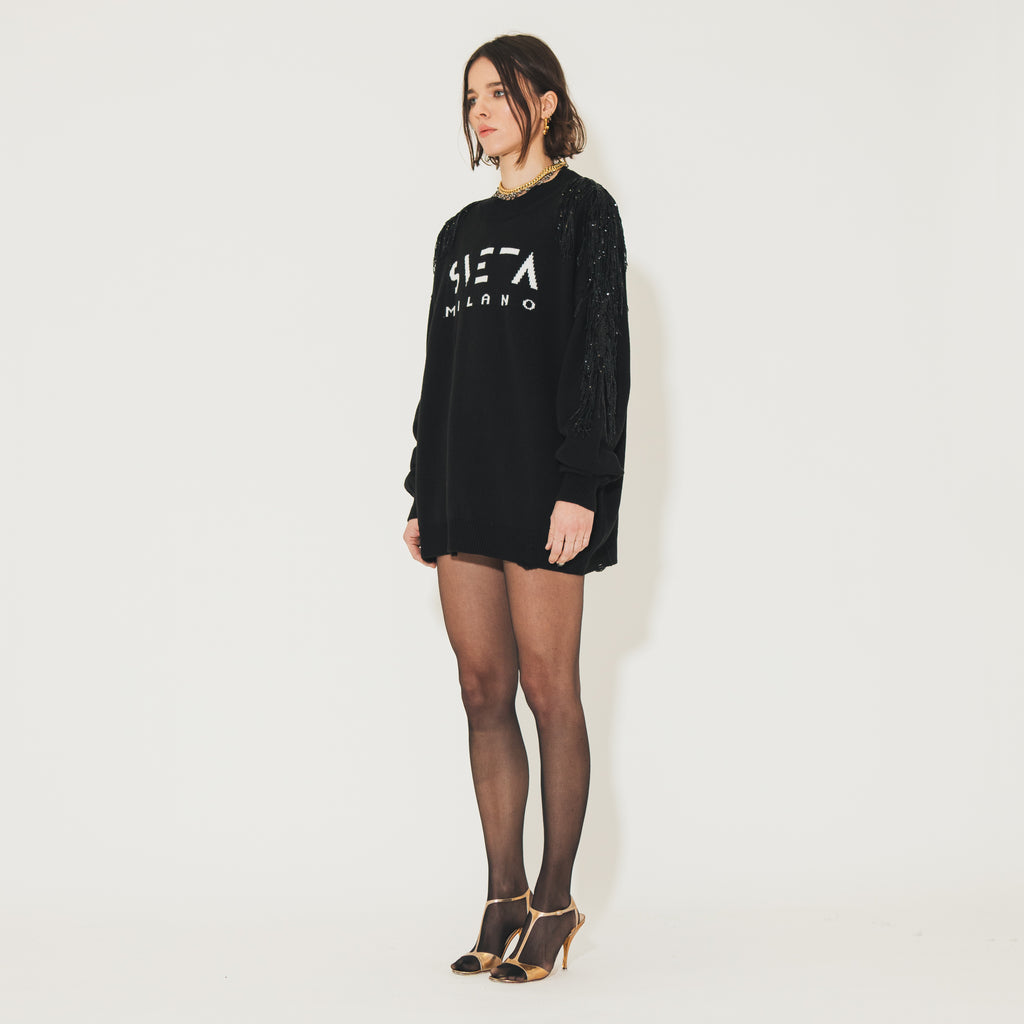 Sveta Milano Maglione lungo Ermione con logo Sveta Milano Vendite Flash