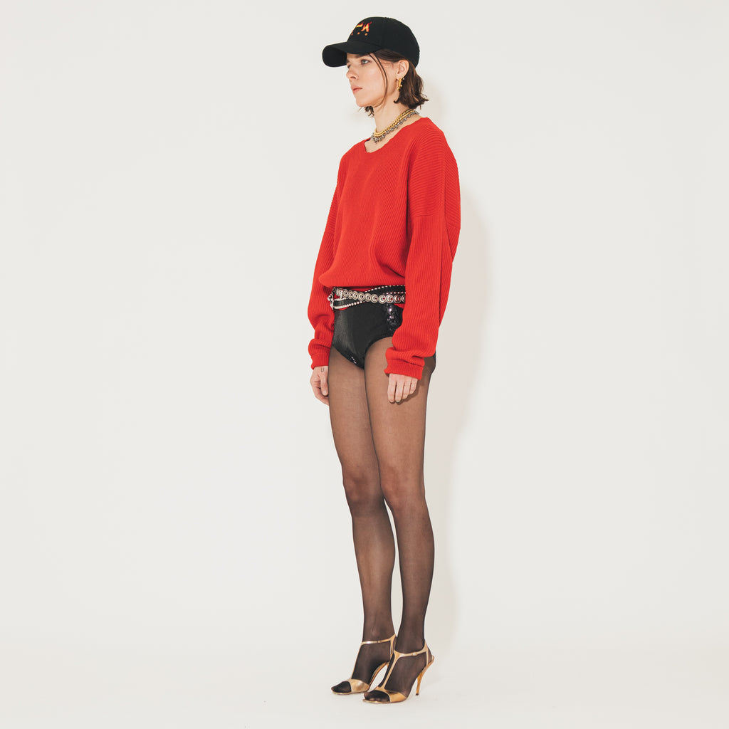 Sveta Milano Maglione girocollo Lilith rosso in misto cashmere Spedizione gratuita