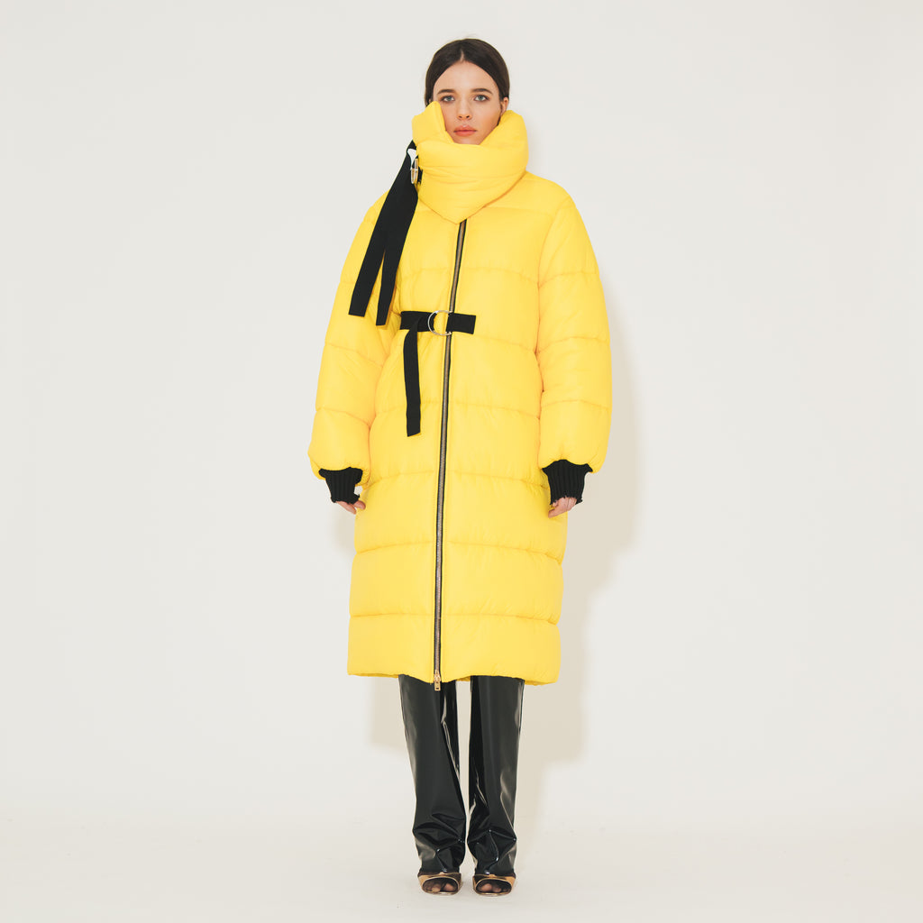 Sveta Milano Piumino lungo Oregon giallo Offerta Anniversario