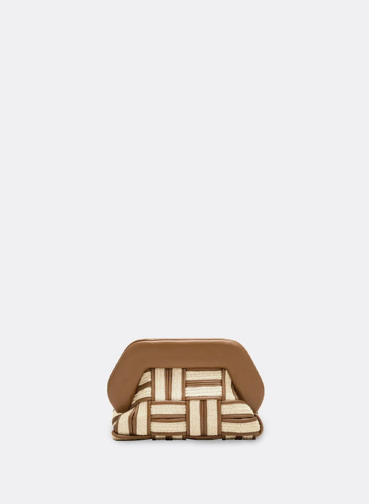 Themoirè TIA WEAVED STRAW SHELL/CARAMEL Spedizione Gratuita