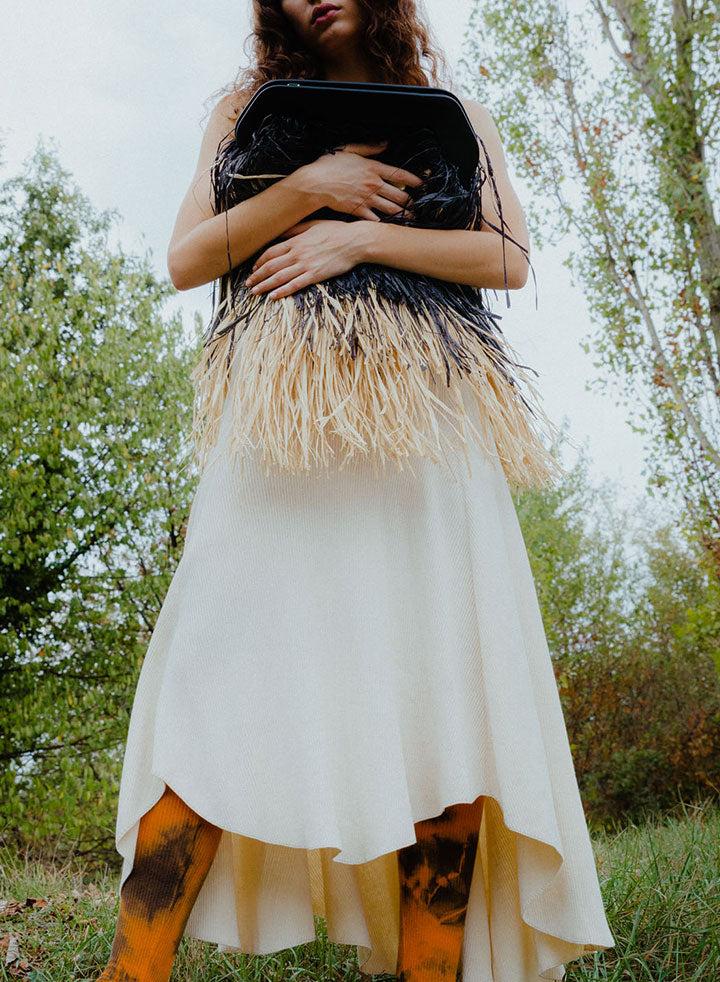 Themoirè BIOS STRAW FRINGES BLACK NATURAL 2025