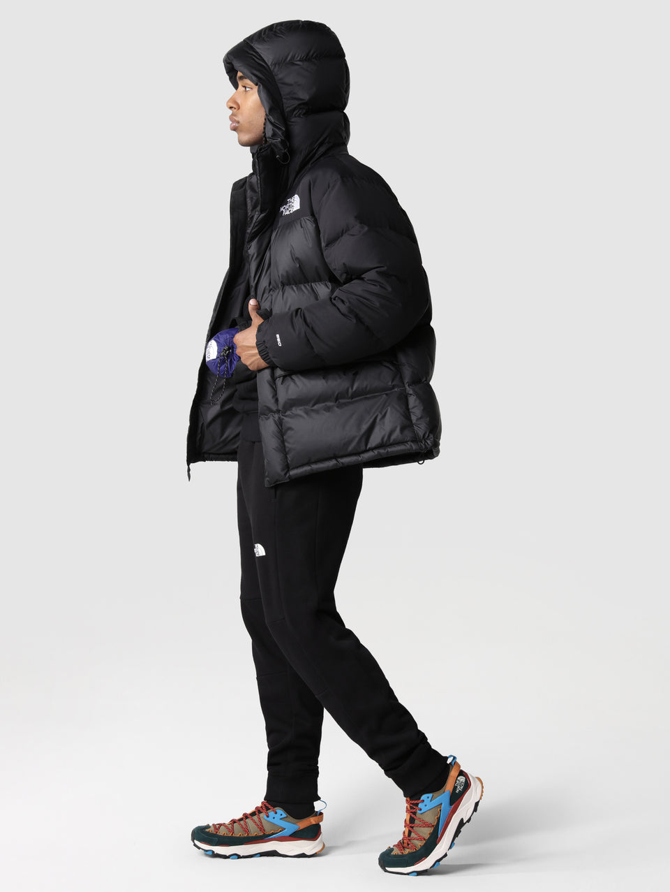 THE NORTH FACE Piumino con Cappuccio Color Block Himalayan Nero Liquidazione