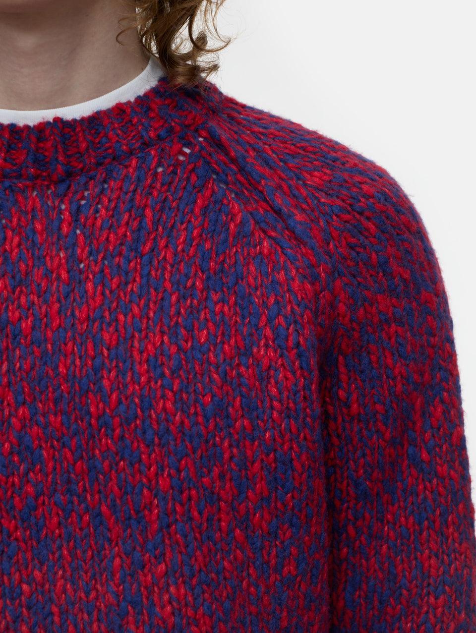 CLOSED Maglione in Lana Mouliné Rosso/Blu Offerte speciali