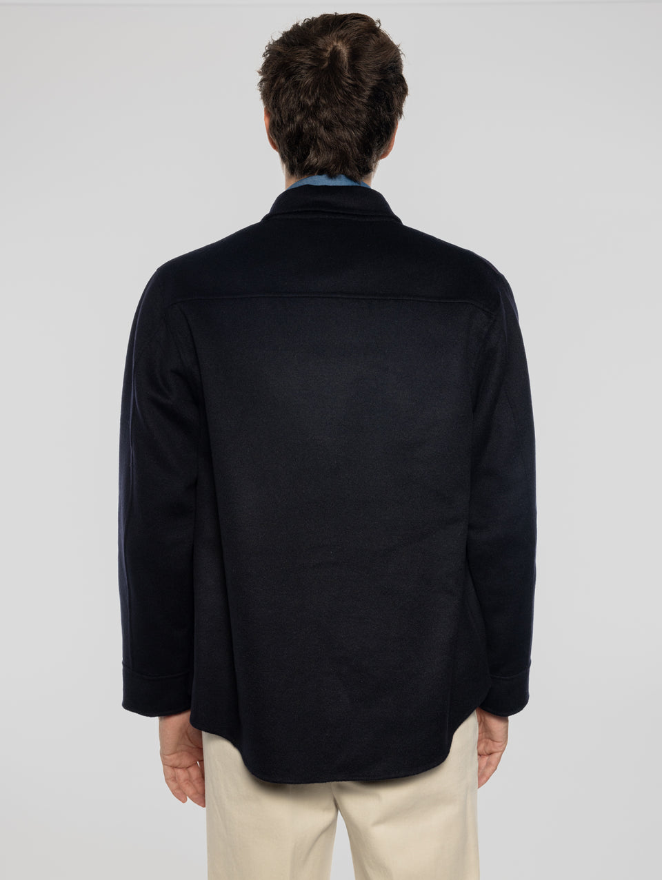 PALTò Overshirt in Panno Double Sasha Blu Sconti VIP