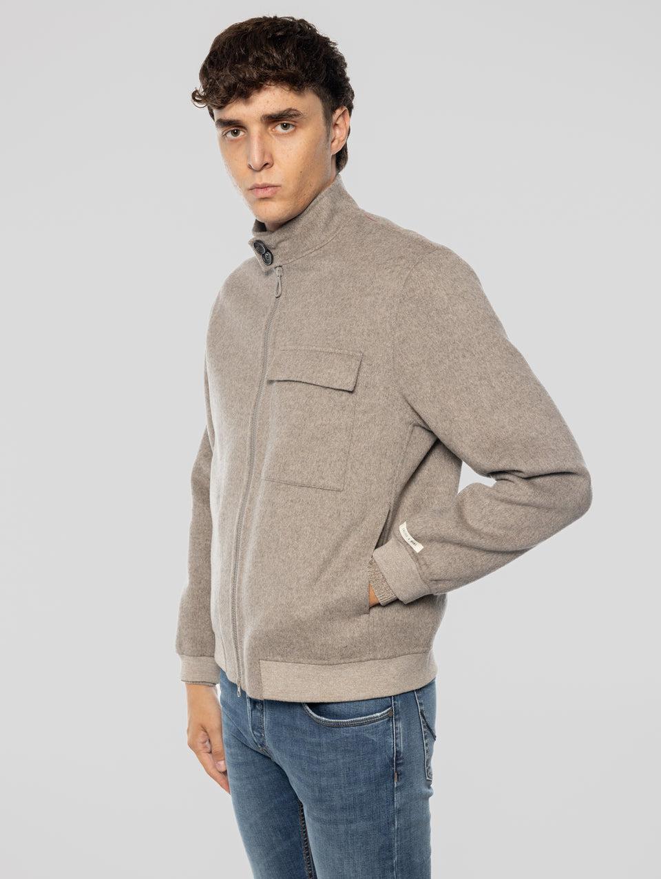 PALTò Giubbotto Corto Arturo in Double con Zip Tortora Super Saving Price