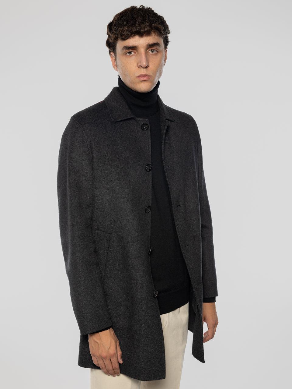 PALTò Cappotto Monopetto in Double Alfredo Grigio Offerta settimanale