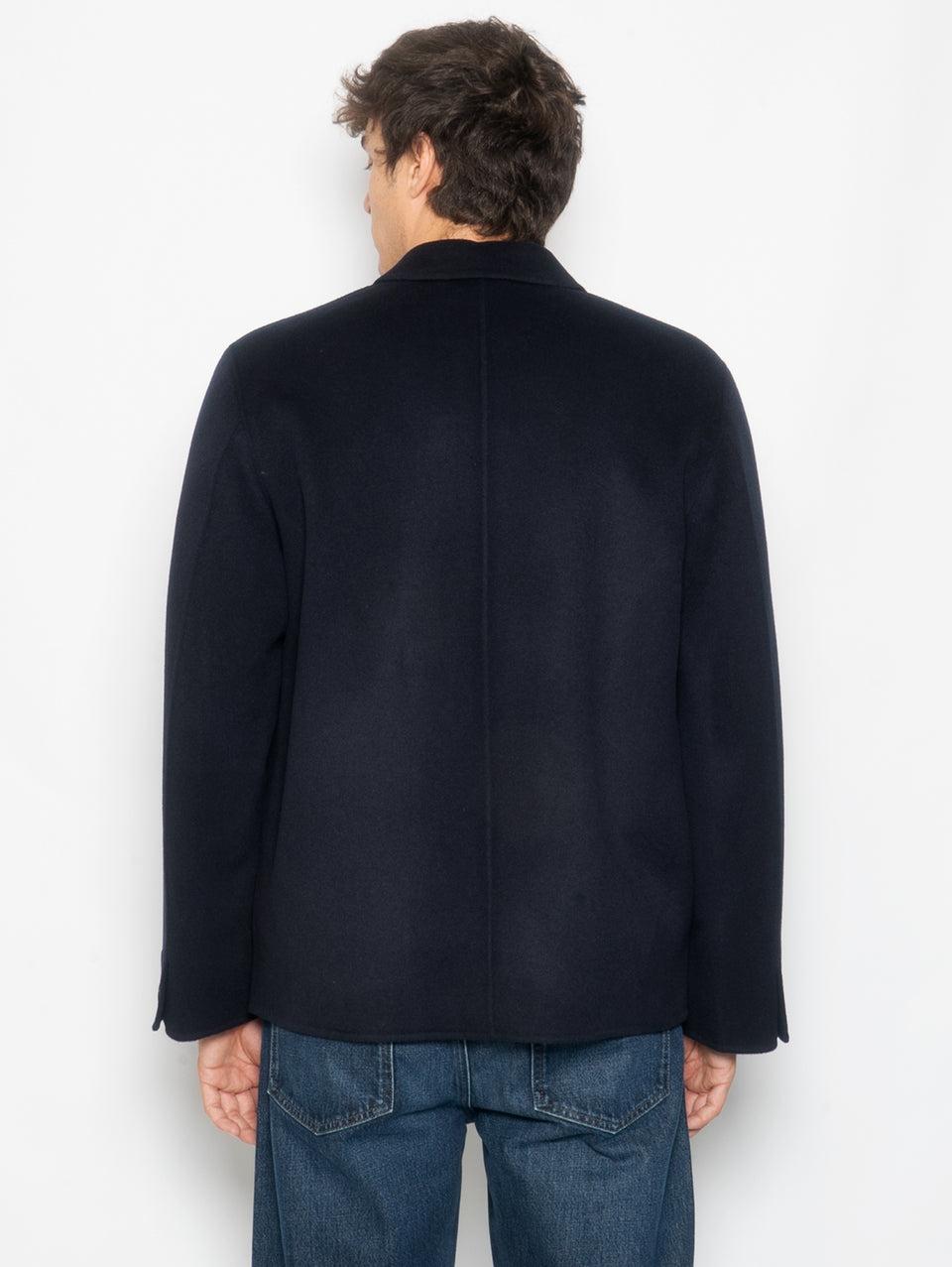 AMARANTO Giacca Worker in Cashmere e Lana Navy Ultimo giorno