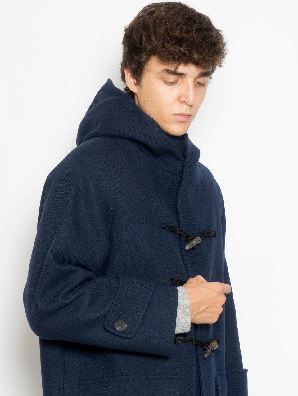 AMARANTO Cappotto Montgomery Lungo in Twill Navy Promozione temporanea