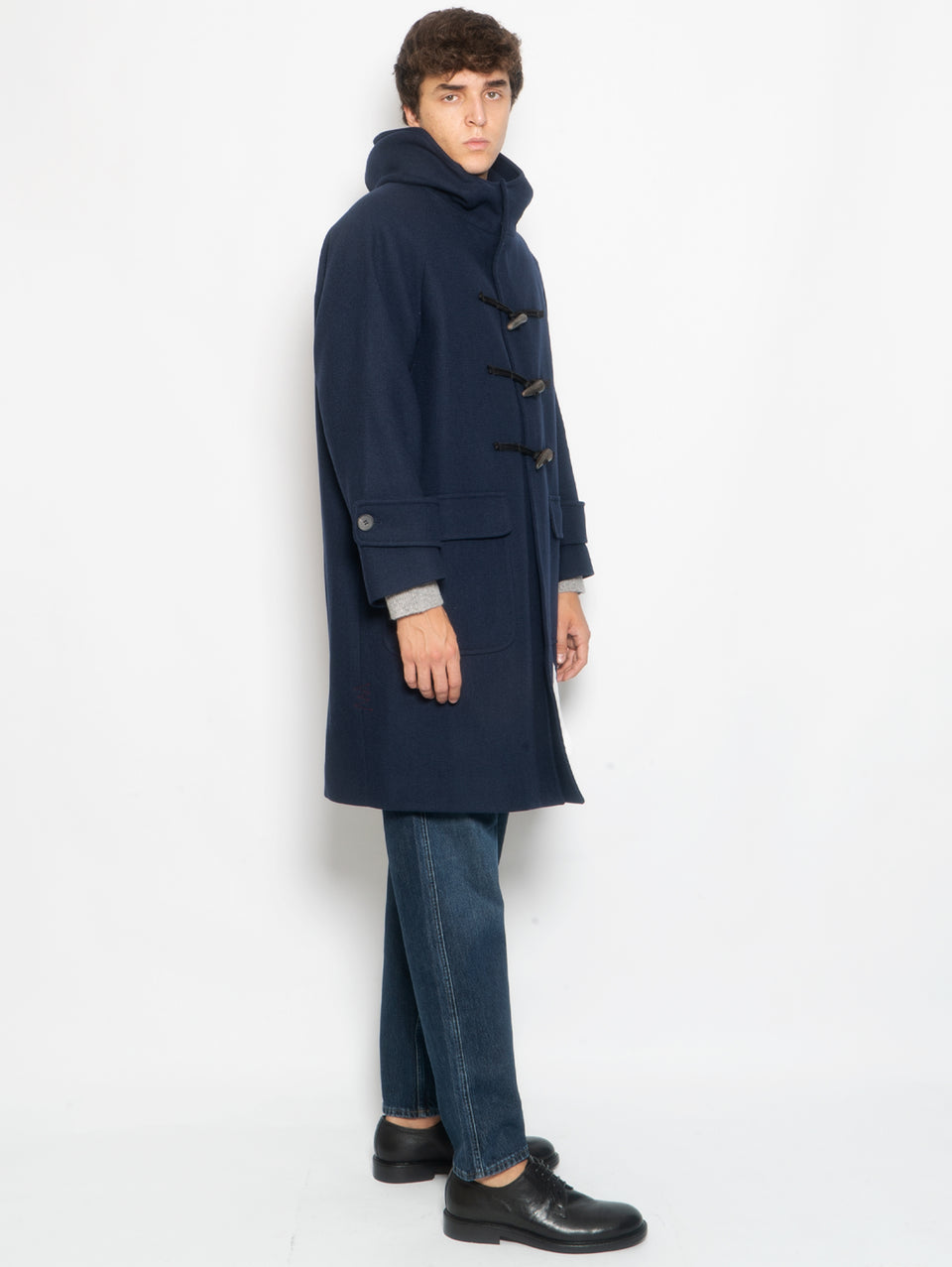 AMARANTO Cappotto Montgomery Lungo in Twill Navy Promozione temporanea